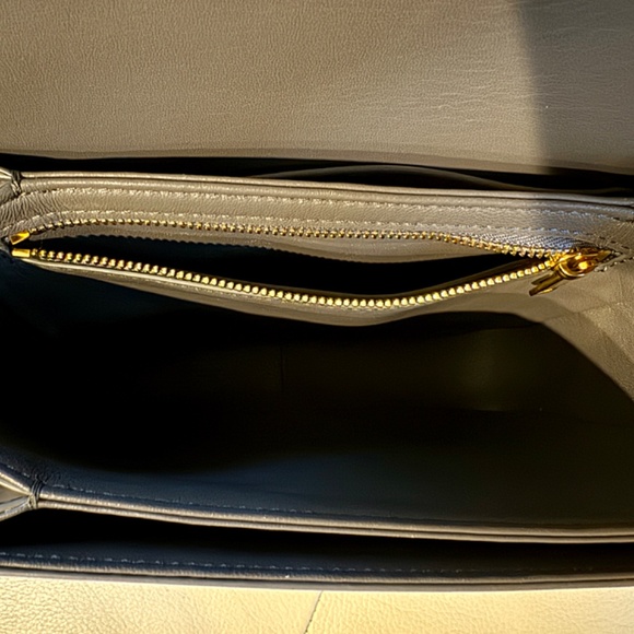 Authentic Celine Teen Triomphe in Shiny Genuine Calfskin Pebble Gray - Picture 7 of 11